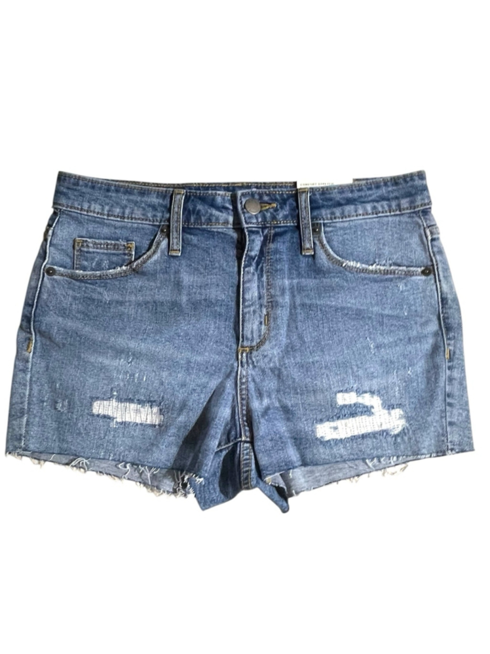 Universal Thread Womens Size 6 Denim Shortie Shorts Distressed High Rise Stretch